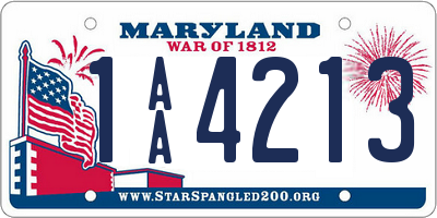 MD license plate 1AA4213