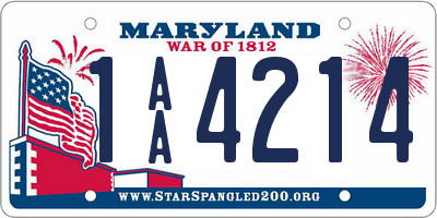 MD license plate 1AA4214