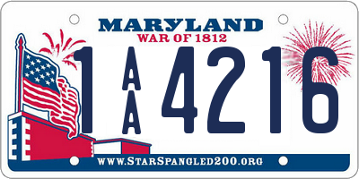 MD license plate 1AA4216