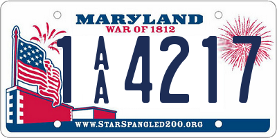 MD license plate 1AA4217