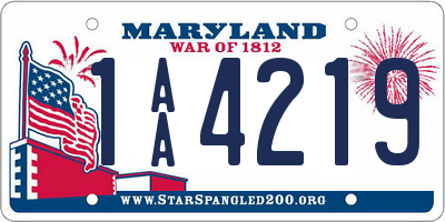 MD license plate 1AA4219