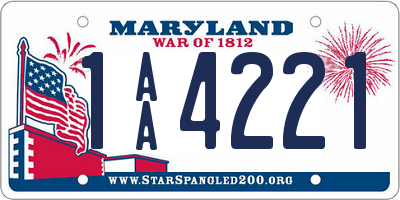 MD license plate 1AA4221