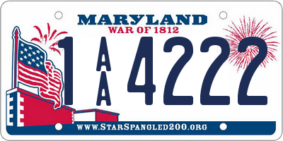 MD license plate 1AA4222