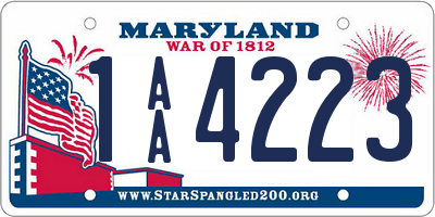 MD license plate 1AA4223