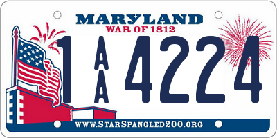 MD license plate 1AA4224