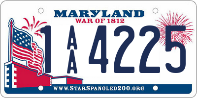 MD license plate 1AA4225