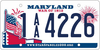 MD license plate 1AA4226