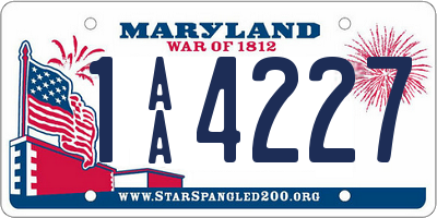 MD license plate 1AA4227