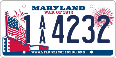 MD license plate 1AA4232