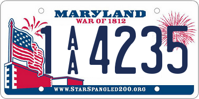 MD license plate 1AA4235