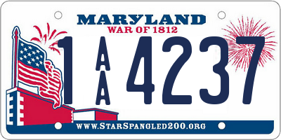 MD license plate 1AA4237