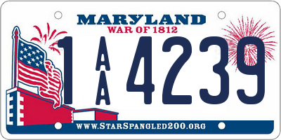 MD license plate 1AA4239