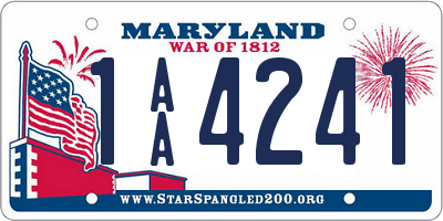 MD license plate 1AA4241