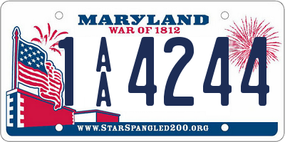 MD license plate 1AA4244