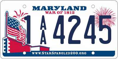 MD license plate 1AA4245