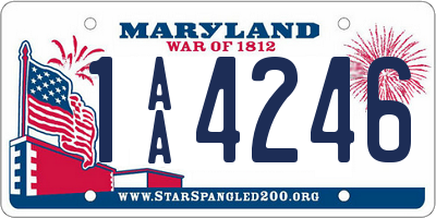 MD license plate 1AA4246