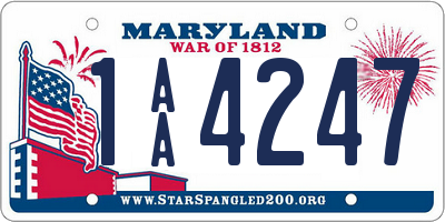 MD license plate 1AA4247