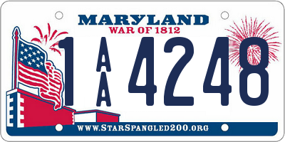 MD license plate 1AA4248