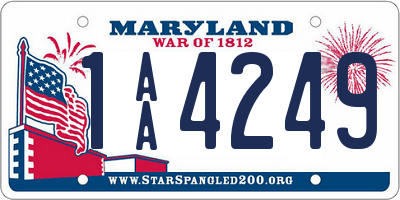 MD license plate 1AA4249