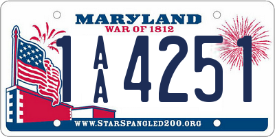 MD license plate 1AA4251