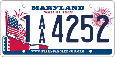 MD license plate 1AA4252