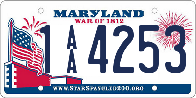 MD license plate 1AA4253