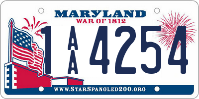 MD license plate 1AA4254