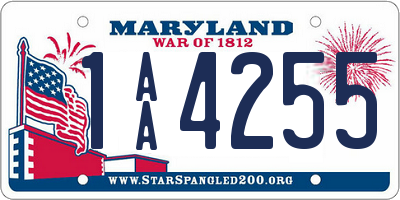 MD license plate 1AA4255