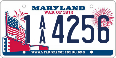 MD license plate 1AA4256