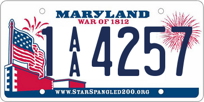 MD license plate 1AA4257