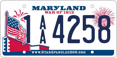 MD license plate 1AA4258