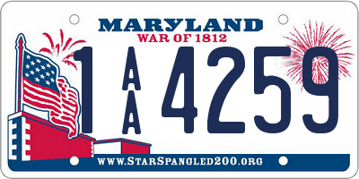 MD license plate 1AA4259