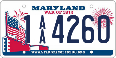 MD license plate 1AA4260