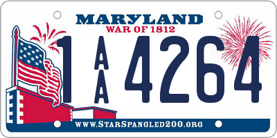 MD license plate 1AA4264