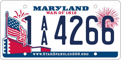 MD license plate 1AA4266