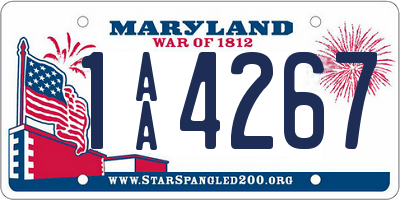 MD license plate 1AA4267