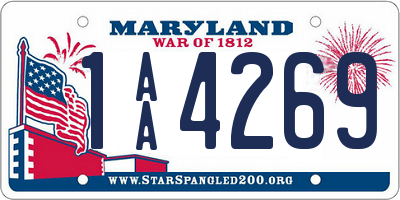 MD license plate 1AA4269