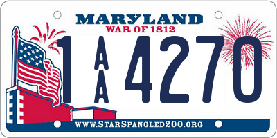 MD license plate 1AA4270