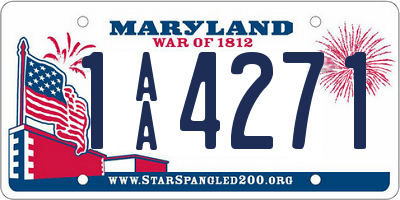 MD license plate 1AA4271