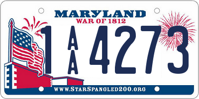 MD license plate 1AA4273