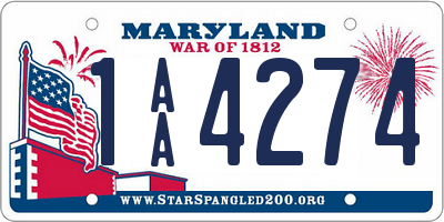 MD license plate 1AA4274