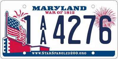 MD license plate 1AA4276