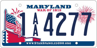 MD license plate 1AA4277