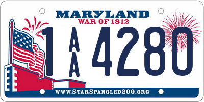 MD license plate 1AA4280