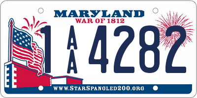 MD license plate 1AA4282