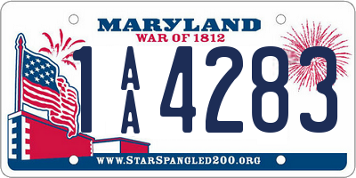 MD license plate 1AA4283