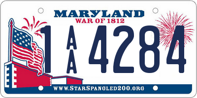 MD license plate 1AA4284