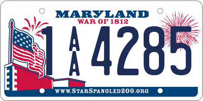 MD license plate 1AA4285