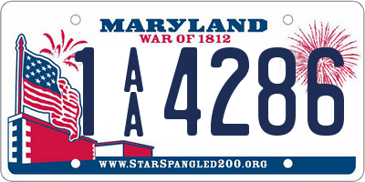 MD license plate 1AA4286