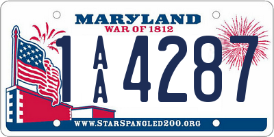 MD license plate 1AA4287